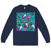 Navy valentines day champagne and strawberry Long Sleeve Tee - BundleAndBundleShop