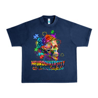 Navy Neurodiversity is beautiful Urban Heavy Tee - FaDigitalArtStudio