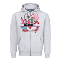 Heather Grey costom name nurse hat and elements Zipper Hoodie - AdoDesignShop