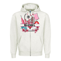 Oatmeal Heather costom name nurse hat and elements Zipper Hoodie - AdoDesignShop