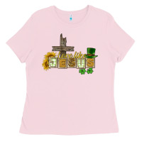 Bubblegum Pink Love like Jesus St. Patrick's Ladies Tee - CowGirlArtShop