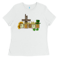 White Love like Jesus St. Patrick's Ladies Tee - CowGirlArtShop