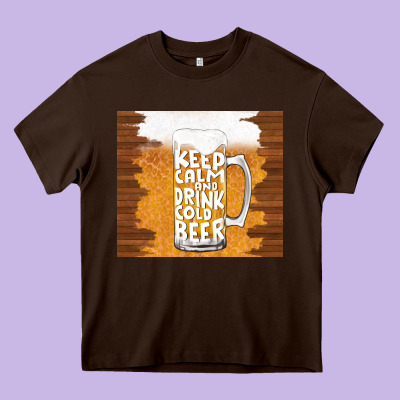 Keep Calm And Drink Cold Beer Heavy Core Tee Designed By Tumblerdesignbyshophia