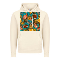 Vintage Artic american football winner cup and helmet seamless pattern Vintage Hoodie - BundleAndBundleShop