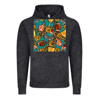 Vintage Black american football winner cup and helmet seamless pattern Vintage Hoodie - BundleAndBundleShop