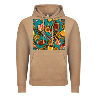 Vintage Coffee american football winner cup and helmet seamless pattern Vintage Hoodie - BundleAndBundleShop