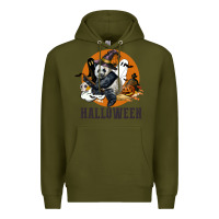Army Green hallowen panda Premium Hoodie - LillyAllenDesigns