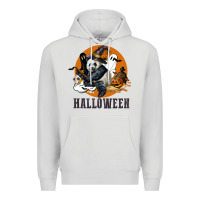 Dove Grey hallowen panda Premium Hoodie - LillyAllenDesigns