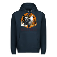 Navy hallowen panda Premium Hoodie - LillyAllenDesigns