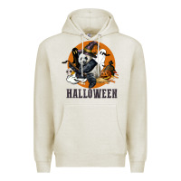 Oatmeal Heather hallowen panda Premium Hoodie - LillyAllenDesigns