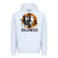 White hallowen panda Premium Hoodie - LillyAllenDesigns