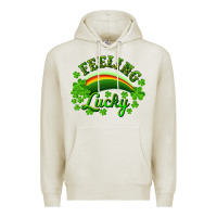 Oatmeal Heather Feeling lucky with rainbow Premium Hoodie - RanaPortraitStore