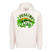 Pale Pink Feeling lucky with rainbow Premium Hoodie - RanaPortraitStore