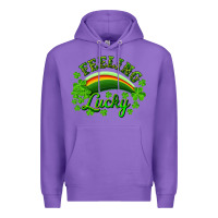 Purple Feeling lucky with rainbow Premium Hoodie - RanaPortraitStore