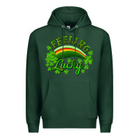 Sports Green Feeling lucky with rainbow Premium Hoodie - RanaPortraitStore