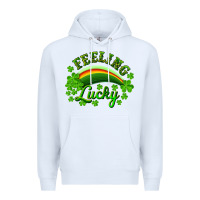 White Feeling lucky with rainbow Premium Hoodie - RanaPortraitStore