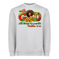 Heather Grey with god all things are possible juneteenth Heavyweight Sweatshirt - AdoDesignShop