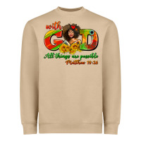 Mushroom with god all things are possible juneteenth Heavyweight Sweatshirt - AdoDesignShop