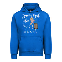 Cobalt just a girl who loves to travel traveling women nomad t shirt Urban Hoodie - baoMotion