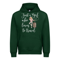 Forest Green just a girl who loves to travel traveling women nomad t shirt Urban Hoodie - baoMotion