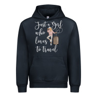 Navy just a girl who loves to travel traveling women nomad t shirt Urban Hoodie - baoMotion