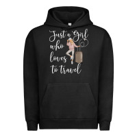 Pigment Black just a girl who loves to travel traveling women nomad t shirt Urban Hoodie - baoMotion