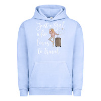 Pigment Grape Ice just a girl who loves to travel traveling women nomad t shirt Urban Hoodie - baoMotion