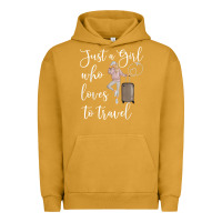 Pigment Peanut Butter just a girl who loves to travel traveling women nomad t shirt Urban Hoodie - baoMotion