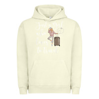 Pigment Pistachio just a girl who loves to travel traveling women nomad t shirt Urban Hoodie - baoMotion