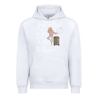 White just a girl who loves to travel traveling women nomad t shirt Urban Hoodie - baoMotion