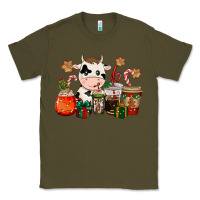 Army Green cow coffee cups christmas Classic Tee - CowGirlArtShop