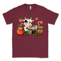 Burgundy cow coffee cups christmas Classic Tee - CowGirlArtShop