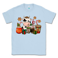 Dusty Blue cow coffee cups christmas Classic Tee - CowGirlArtShop