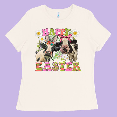 Happy Easter Heifers Easter Day Ladies Tee Designed By Cowgirlartshop