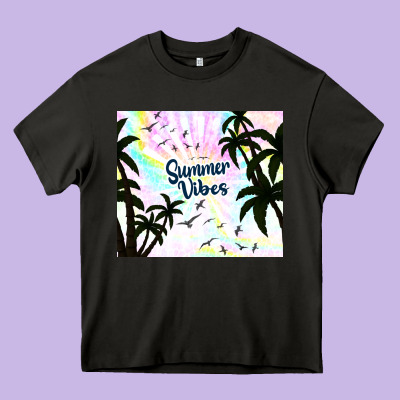 Summer Vibes With Birds Heavy Core Tee Designed By Tumblerdesignbyshophia