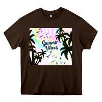 Chocolate Brown summer vibes with birds Heavy Core Tee - TumblerDesignByShophia