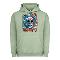 Pigment Oil Green made in america skull Urban Hoodie - JahusDesignShop