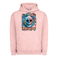 Pigment Salmon made in america skull Urban Hoodie - JahusDesignShop