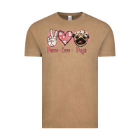 Vintage Coffee Peace Love Pugs Vintage Tee - Jasminsmagicworld