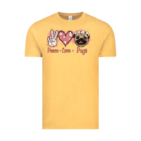 Vintage Mustard Peace Love Pugs Vintage Tee - Jasminsmagicworld