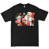 Black pink santa christmas santa coffe cups Premium Tee - CowGirlArtShop