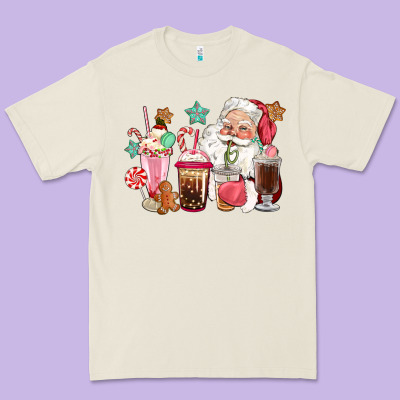 Pink Santa Christmas Santa Coffe Cups Premium Tee Designed By Cowgirlartshop