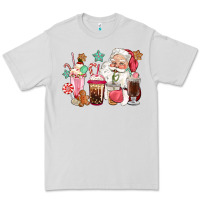 Dove Grey pink santa christmas santa coffe cups Premium Tee - CowGirlArtShop