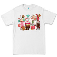 White pink santa christmas santa coffe cups Premium Tee - CowGirlArtShop
