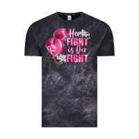 Cloud Black her fight is our fight Breast cancer awareness Vintage Tee - FaDigitalArtStudio