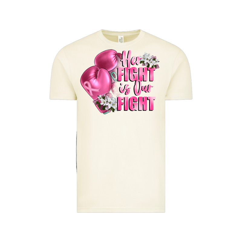 Her Fight Is Our Fight Breast Cancer Awareness Vintage Tee by FaDigitalArtStudio | Teevron