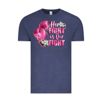 Vintage Denim her fight is our fight Breast cancer awareness Vintage Tee - FaDigitalArtStudio