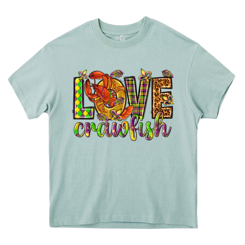 Mardi Gras Love Crawfish Heavy Core Tee by HowdyJamesFarm | Teevron