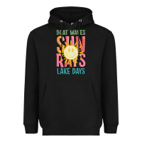 Black boat waves sun rays lake days Heavyweight Hoodie - JahusDesignShop