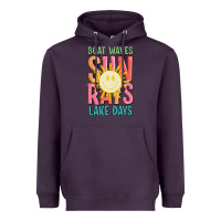 Plum boat waves sun rays lake days Heavyweight Hoodie - JahusDesignShop
